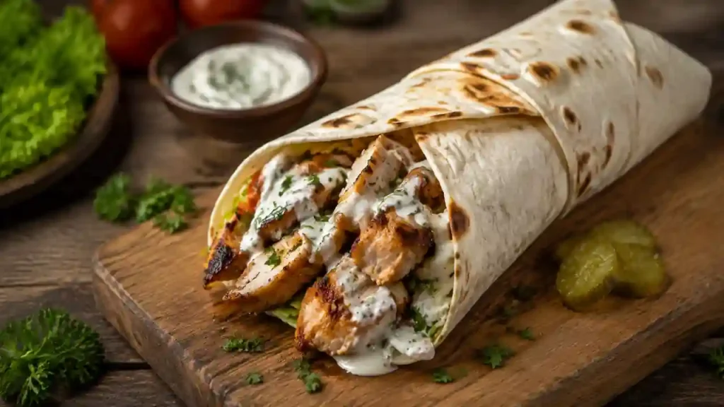 دونر مرغ با سس مخصوص در شیراز